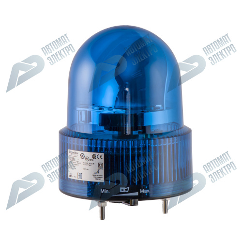 SE Лампа маячок вращающийся синяя 24В AC/DC 120мм XVR12B06 фото 3