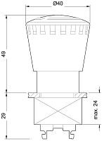 3SB3500-1HA20-0PA0 КРУГЛ. ИСПОЛНИТЕЛЬНЫЙ ЭЛЕМЕНТ АВАР. СТОП (EMERG. STOP) ДЕБЛОКИРОВКА ПОВОРОТОМ, 40MM C TAMPER PROTECTION LATCHING,  С ДЕРЖАТЕЛЕМ, НОT ILLUMIN., МЕТ., КРАСН. SOLVENT-RESISTANT