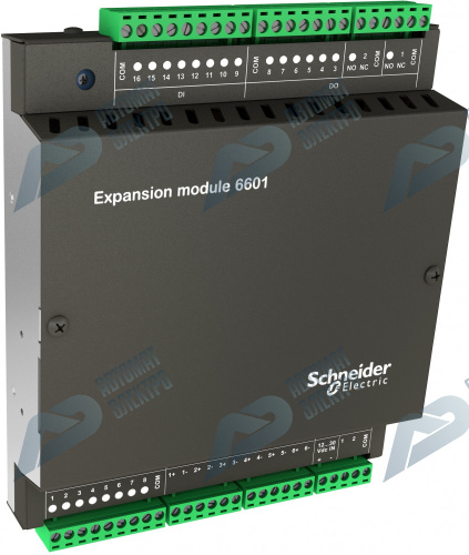 SE ScadaPack Модуль расширения 6601 I/O, 16 D/I (24В), 10 D/O Реле, 6 A/I (20мА), 2 A/O (TBUX297585S)