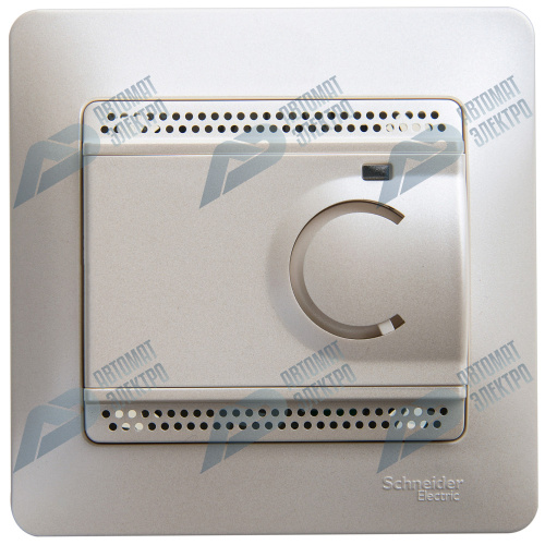 SE Glossa Перламутр Термостат электронный теплого пола с датчиком , от +5 до +50°C, 10A (в сборе)
