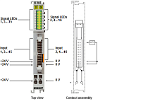 Beckhoff. 16-канальный модуль цифрового входа 24 В постоянного тока, входной фильтр 3,0 мс, подключение по ленточному кабелю, переключение на землю - KL1862-0010 Beckhoff