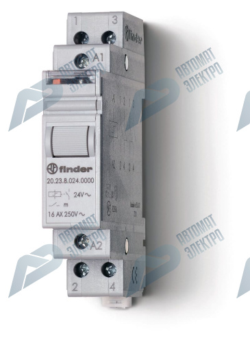 Finder Модульное электромеханическое шаговое реле; 1NC+1NO 16А, 2 состояния; контакты AgNi; питание 24В АC; ширина 17.5мм; степень защиты IP20; упаков
