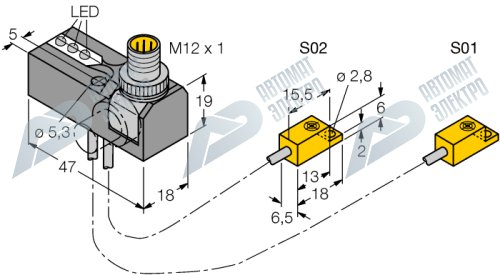 Индуктивный датчик TURCK NI2-ISI-0.055-BDS-2AP6X3-H1141/S34