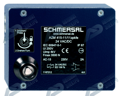 Дверной выключатель безопасности Schmersal AZM415-11/02ZPKFE-24VAC/DC