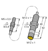 Индуктивный датчик TURCK BI1.5-EG05-0.3-M12-SIU-H1141