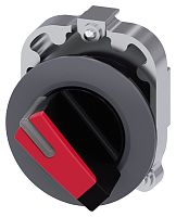3SU1062-2DC20-0AA0-ZY19 АКТУАТОР ПОВОРОТНОГО ПЕРЕКЛЮЧАТЕЛЯ С ВОЗМОЖНОСТЬЮ ПОДСВЕТКИ, 30MM, КРУГЛ., МЕТАЛЛ МАТОВЫЙ, РУКОЯТКА КОРОТКАЯ ЧЁРНАЯ С КРАСНОЙ ВСТАВКОЙ, ПЛОСКОЕ ФРОНТАЛЬНОЕ КОЛЬЦО, 2 КОММУТАЦИОННЫХ ПОЛОЖЕНИЯ: O<I, БЕЗ ФИКСАЦИИ, УГОЛ ПОВОРОТА РУКОЯТ