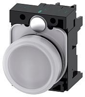 3SU1102-6AA60-1AA0 СВЕТОВОЙ ИНДИКАТОР, 22MM, КРУГЛЫЙ, ПЛАСТИК, БЕЛЫЙ МАТОВЫЙ РАССЕИВАТЕЛЬ, С ДЕРЖАТЕЛЕМ, МОДУЛЬ ПОДСВЕТКИ С ИНТЕГРИРОВАННЫМ СВЕТОДИОДОМ 24V AC/DC, ВИНТОВЫЕ КЛЕММЫ