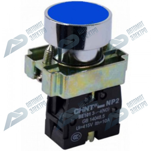 Кнопка управления NP2-BA61 без подсветки синяя 1НО IP40 (CHINT) 574845