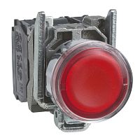 SE XB4 Кнопка с возвратом красная с подсветкой 230В 1НО+1НЗ