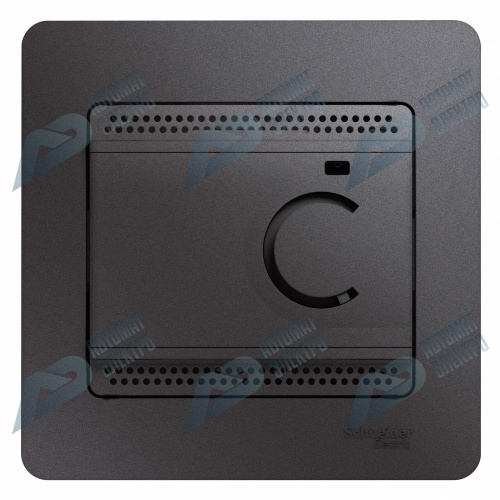 SE Glossa Графит Термостат электронный теплого пола с датчиком, от +5 до +50°C,10A (в сборе)