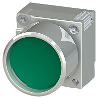 3SB3500-0AA42 ИСПОЛНИТЕЛЬНЫЙ ЭЛЕМЕНТ КНОПКА С ВЫСТУПАЮЩИМ ФРОНТАЛЬНЫМ КОЛЬЦОМ ЗЕЛЕНАЯ, МЕТАЛЛИЧ.