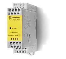 Finder Модульное электромеханическое реле безопасности (реле с принудительным управлением контактами); 2NO+2NC 6A; контакты AgSnO2; катушка 24В DC; бе
