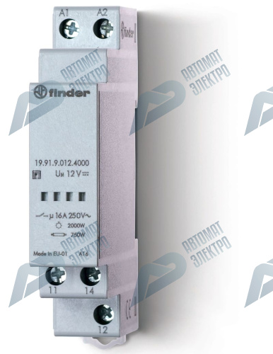 Finder Модульное силовое моностабильное реле; 1СO 16A; контакты AgSnO2; питание 24В DC; ширина 17.5мм; степень защиты IP20; упаковка 1шт.