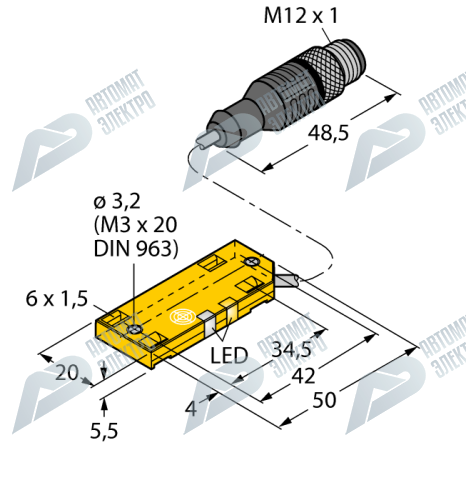 Емкостной датчик TURCK BC5-QF5.5-AP6X2-2-RS4/S250/3G
