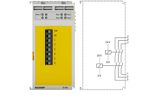Beckhoff. 1-канальный модуль цифрового выхода, TwinSAFE, 24 В постоянного тока, 3 контакта с нулевым потенциалом (принудительное управление контактами/синхронное переключение) - EL2964 Beckhoff