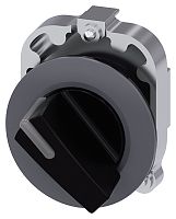 3SU1062-2DF10-0AA0 SELECTOR SWITCH, CAN BE ILLUM., 30MM, ROUND, METAL, MATT, BLACK, SHORT SELECTOR SWITCH, FRONT RING FOR FLAT INSTALL., LATCHING, ACTUATING ANGLE 90 DEG., 10:30H/13:30H