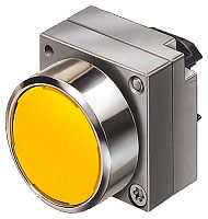 3SB3500-0AA31-0PA0 ИСПОЛНИТЕЛЬНЫЙ ЭЛЕМЕНТ, КРУГЛ. PUSHBUTTON UNIT WITH FLAT PUSHBUTTON С ДЕРЖАТЕЛЕМ, НОT ILLUMINATED, МЕТ., ЖЕЛТ. SOLVENT-RESISTANT НОN IНЗRIBABLE WITH LASER