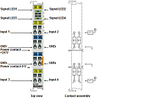 Beckhoff. 4-канальный модуль цифрового входа 24 В постоянного тока для тип-1-Sensoren, IEC 61131-2, с нулевым потенциалом входа, входной фильтр 10 µс, 2-проводная технология - EL1034 Beckhoff