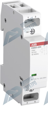ABB Контактор ESB20-02N-07 модульный (20А АС-1, 2НЗ), катушка 400В AC/DC
