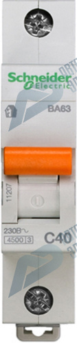SE Домовой ВА63 Автоматический выключатель 1P 40A (C) 4.5kA фото 2