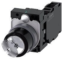 3SU1130-4BF11-1FA0-ZY19 ПОВОРОТНЫЙ ПЕРЕКЛЮЧАТЕЛЬ С КЛЮЧОМ RONIS, 22MM, КРУГЛЫЙ, ПЛАСТИК С МЕТАЛЛИЧЕСКИМ ФРОНТАЛЬНЫМ КОЛЬЦОМ, NO. ЗАМКА SB30, С 2 КЛЮЧАМИ, 2 КОММУТАЦИОННЫХ ПОЛОЖЕНИЯ O-I, С ФИКСАЦИЕЙ, УГОЛ ПЕРЕКЛЮЧЕНИЯ 90 ГРАД., 10:30Ч/13:30Ч, ПОЛОЖЕНИЯ ИЗВ