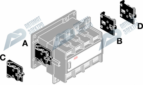 ABB Шинные соединители вертикальные BEA300/S5 для соединения контакторов А(F)210-300 с автоматами SACE Isomax S5 (комплект 3шт.)