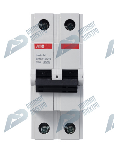 ABB Выключатель автоматический 2P, 16A, C, 4,5кА, BMS412C16 фото 4