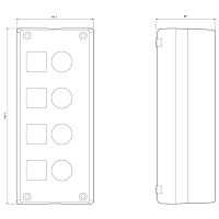 3SB3804-2A, КОРПУСWITH CHOICE OF COMPONENTS МЕТ. 4 COMMAND POINTS ДЛЯ BASE MOUNTING FOR METRIC GLANDS